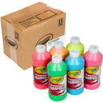 Fluorescent Tempera Paint, 6 Count 16 Ounce Bottles - US 1936