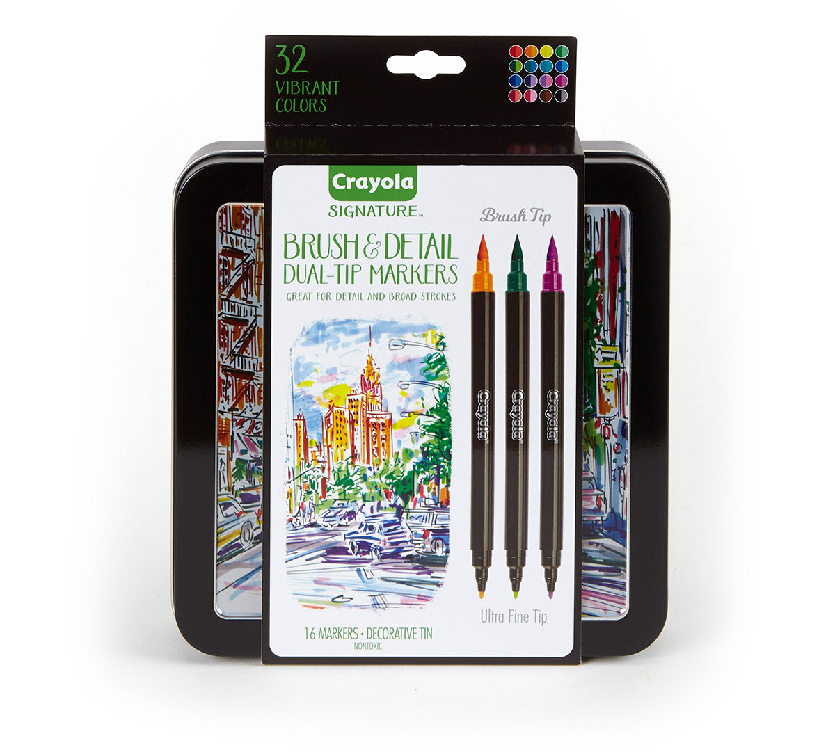 Signature Brush & Detail Dual Ended Markers, 16 Count - US 9842