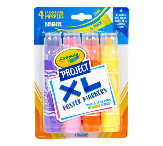 XL Poster Markers, Bright Colors, 4 Count - US 7396