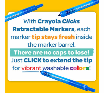 Clicks Retractable Markers, 10 Count - US 7342