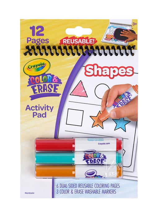 Color & Erase Reusable Activity Pad, Shapes - US 4612