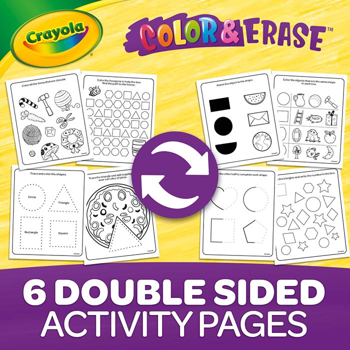 Color & Erase Reusable Activity Pad, Shapes - US 4612