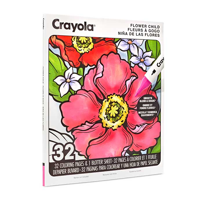Flower Child Adult Coloring Book, 32 Pages - US 7576