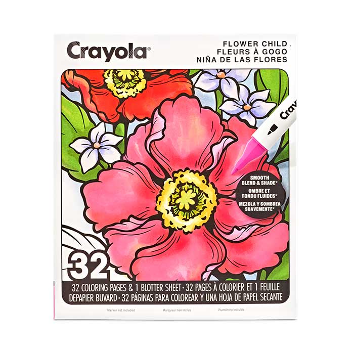 Flower Child Adult Coloring Book, 32 Pages - US 7576